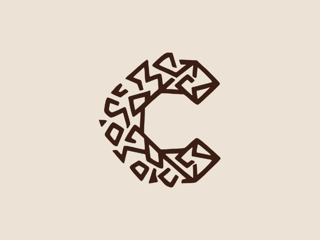 Logo CRUMB – písmeno C poskládané z drobků